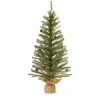 Contemporary Home Living Potted Trees>Set Of 2 Green Potted Artificial Christmas Tree With Burlap Base, 3'