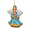 Designocracy Angels & Cherubs>Set Of 2 Guardian Angel Of The Sea Wooden Christmas Ornaments 5.5"