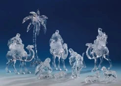 Nativities*Icy Giftware Set Of 9 Icy Clear Religious Christmas Nativity Set Figurines 15.25"