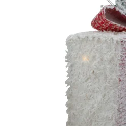 Gift Accessories*Northlight Set Of 3 Led Frosted Rattan Christmas Gift Boxes With Pinecones - 10