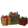Outdoor Decorations*Northlight Set Of 3 Lighted Green And Red Gift Boxes Christmas Outdoor Decorations 16"
