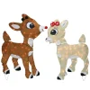 Outdoor Decorations*Northlight Set Of 2 Lighted Rudolph And Clarice Outdoor Christmas Decorations, 32"