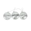 PENN Set Of 3 Lighted Silver Mercury Glass Finish Ribbed Ball Christmas Ornaments - Clear Lights