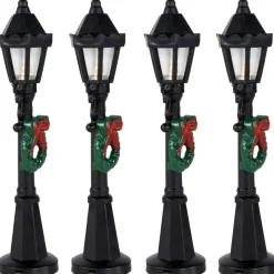 Christmas Villages*Northlight Set Of 4 Lighted Street Lamps Christmas Village Display Pieces - 4.75