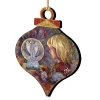 Designocracy Fantasy & Sci Fi>Set Of 2 Little Girl With Fairies Wooden Christmas Ornaments 5.5"