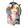 Designocracy Angels & Cherubs>Set Of 2 Luminous Angel Wooden Christmas Ornaments 5.5"