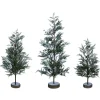 Contemporary Home Living 3 And 3.5 Feet Tall>Set Of 3 Medium Artificial Christmas Tree, Unlit, 3"
