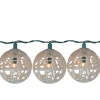 Kurt Adler Set Of 10 Miniature Sparkly White Ball Party Christmas Lights - Green Wire