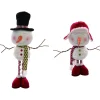 Plush Figures*Contemporary Home Living Set Of 2 Multicolor Fabric Christmas Plush Telescoping Merry Snowman 40"
