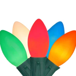 Northlight Set Of 25 Multi-Color Opaque C9 Christmas Light Set, 24Ft Green Wire