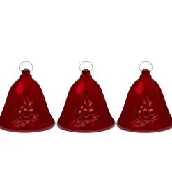 Table Top Pieces*Northlight Set Of 3 Musical Lighted Red Bells Christmas Decorations, 6.5"