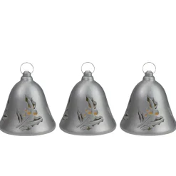 Table Top Pieces*Northlight Set Of 3 Musical Lighted Silver Bells Christmas Decorations, 6.5"