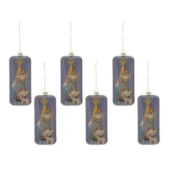 Melrose Nativity & Religious>Set Of 6 Nativity Christmas Ornaments 8"