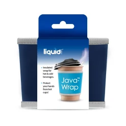 Grand Fusion Housewares Set Of 3 Navy Blue And Gray Java Wrap Travel Coffee Cup Sleeve