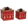 Gift Accessories*Contemporary Home Living Set Of 2 Nesting Christmas Gift Boxes With Bows 10"