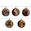 Northlight Set Of 5 Norman Rockwell Glass Christmas Disc Lights