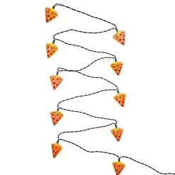 Kurt Adler Set Of 10 Orange And Red Pizza Slice Garden Patio Christmas Lights - 10' Green Wire