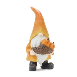 Melrose Set Of 3 Orange And White Fall Gnome Figurines 8