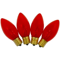 Northlight Set Of 4 Orange C9 Transparent Christmas Replacement Bulbs - 3