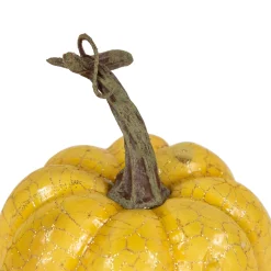 Northlight Set Of 3 Orange, Yellow And Brown Crackle Finish Fall Harvest Pumpkins 4