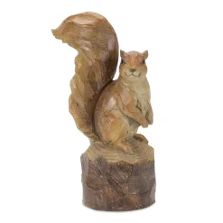 Melrose Set Of 2 Perched Squirrel On Tree Stump Fall Harvest Tabletop Figures 13