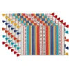 Contemporary Home Living Set Of 6 Picante Stripes Cinco De Mayo Placemats With Tassels, 19"