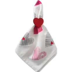 Contemporary Home Living Set Of 6 Pink And White Hearts Collage Square Napkins 20