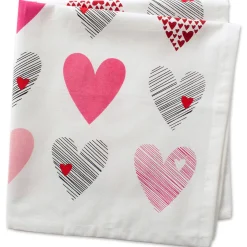 Contemporary Home Living Set Of 6 Pink And White Hearts Collage Square Napkins 20