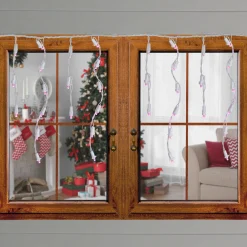 Brite Star Set Of 70 Pink Led Wide Angle Icicle Christmas Lights - 6Ft White Wire