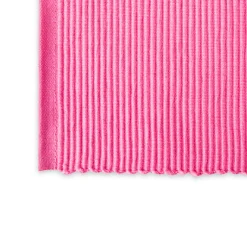 CC Home Furnishings Set Of 6 Pink Ribbed Designed Rectangular Placemats 19