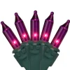 Vickerman Set Of 100 Pink-Purple Mini Christmas Lights - Green Wire