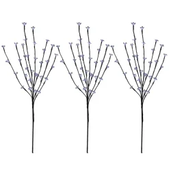 Sprays, Branches & Picks*Northlight Set Of 3 Pre-Lit Cherry Blossom Artificial Tree Branches, 72 Pure White Led Lights