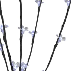 Sprays, Branches & Picks*Northlight Set Of 3 Pre-Lit Cherry Blossom Artificial Tree Branches, 72 Pure White Led Lights