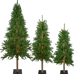 Northlight 4 And 4.5 Feet Tall>Set Of 3 Pre-Lit Slim Alpine Artificial Christmas Trees 6' - Clear Lights