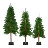 Northlight 4 And 4.5 Feet Tall>Set Of 3 Pre-Lit Slim Alpine Artificial Christmas Trees 6' - Multi Lights