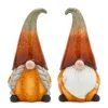Melrose Set Of 2 Pumpkin Gnome Fall Harvest Tabletop Decor 11.5"
