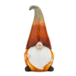 Melrose Set Of 2 Pumpkin Gnome Fall Harvest Tabletop Decor 11.5