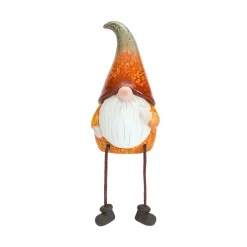Melrose Set Of 2 Pumpkin Gnome With Dangle Legs Fall Harvest Tabletop Decor 8"
