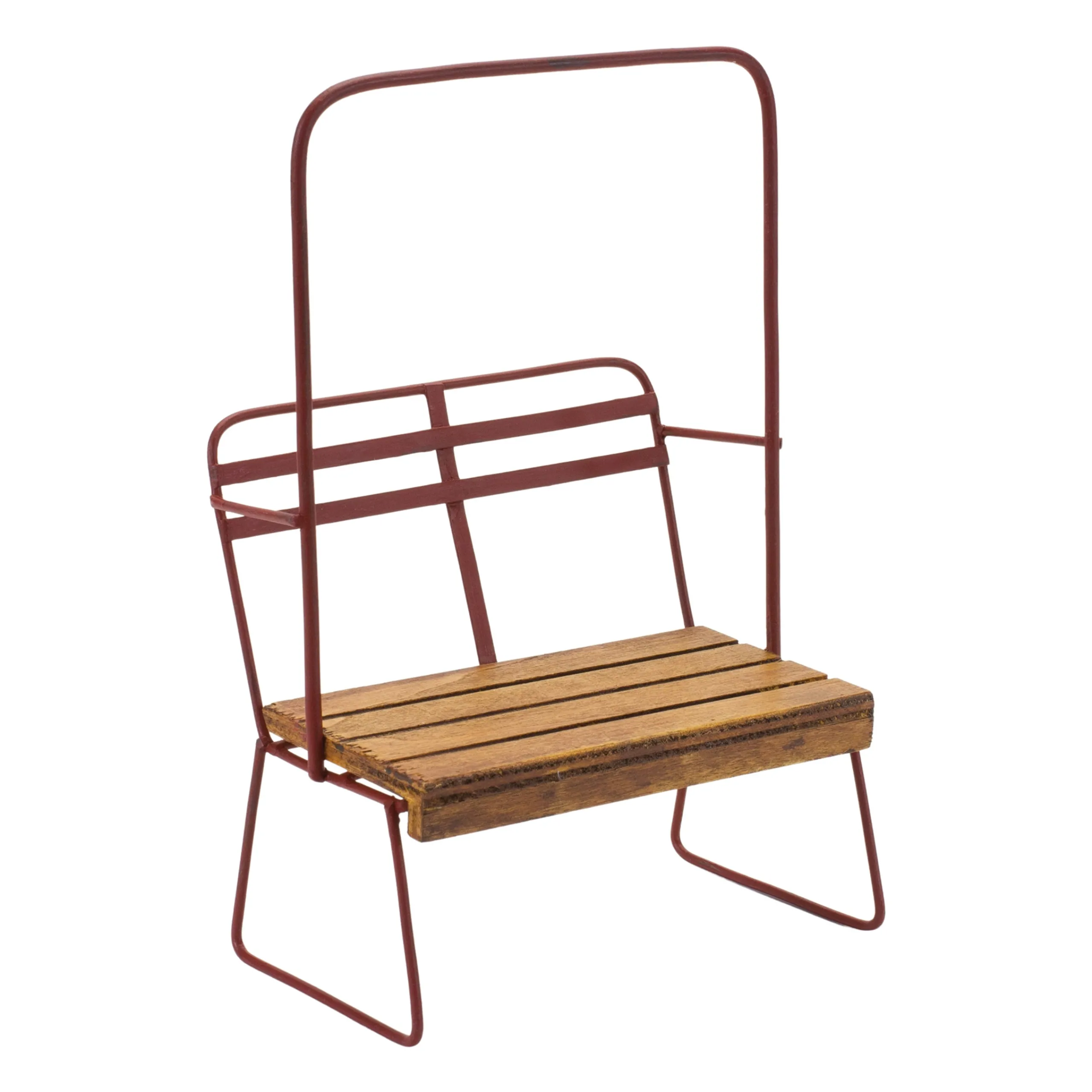 Melrose Hobbies>Set Of 6 Red And Brown Vintage Ski Chair Lift Christmas Ornaments 9"