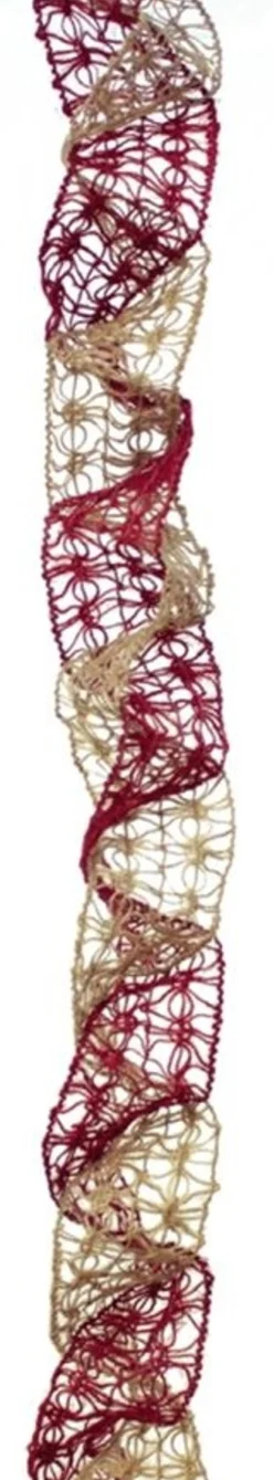 Specialty Garland*Contemporary Home Living Set Of 4 Red And Gold Christmas Ribbon Garlands 6.25'