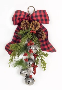 Bows*Diva At Home Set Of 6 Red And Green Christmas Ties With Pines/Bells/Cherries 15"