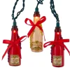 Kurt Adler Set Of 10 Red And Pink Champagne Bottles Summer Lights