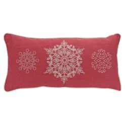 Pillows & Throws*Melrose Set Of 2 Red And White Snowflake Christmas Throw Pillows 19