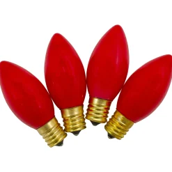 Northlight Set Of 4 Red C9 Opaque Christmas Replacement Bulbs - 3