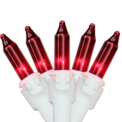 Northlight Set Of 100 Red Mini Christmas Lights 2.5" Spacing - White Wire