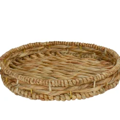 Northlight Set Of 3 Round Natural Woven Water Hyacinth Serving Trays 16