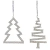 Contemporary Home Living Trees & Wreaths>Set Of 6 Silver Jewel Tree Assorted Christmas Ornaments 5.75"