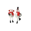 Plush Figures*Contemporary Home Living Set Of 2 Sitting Snowman With Hat And Earmuffs Christmas Plush Figures 20"