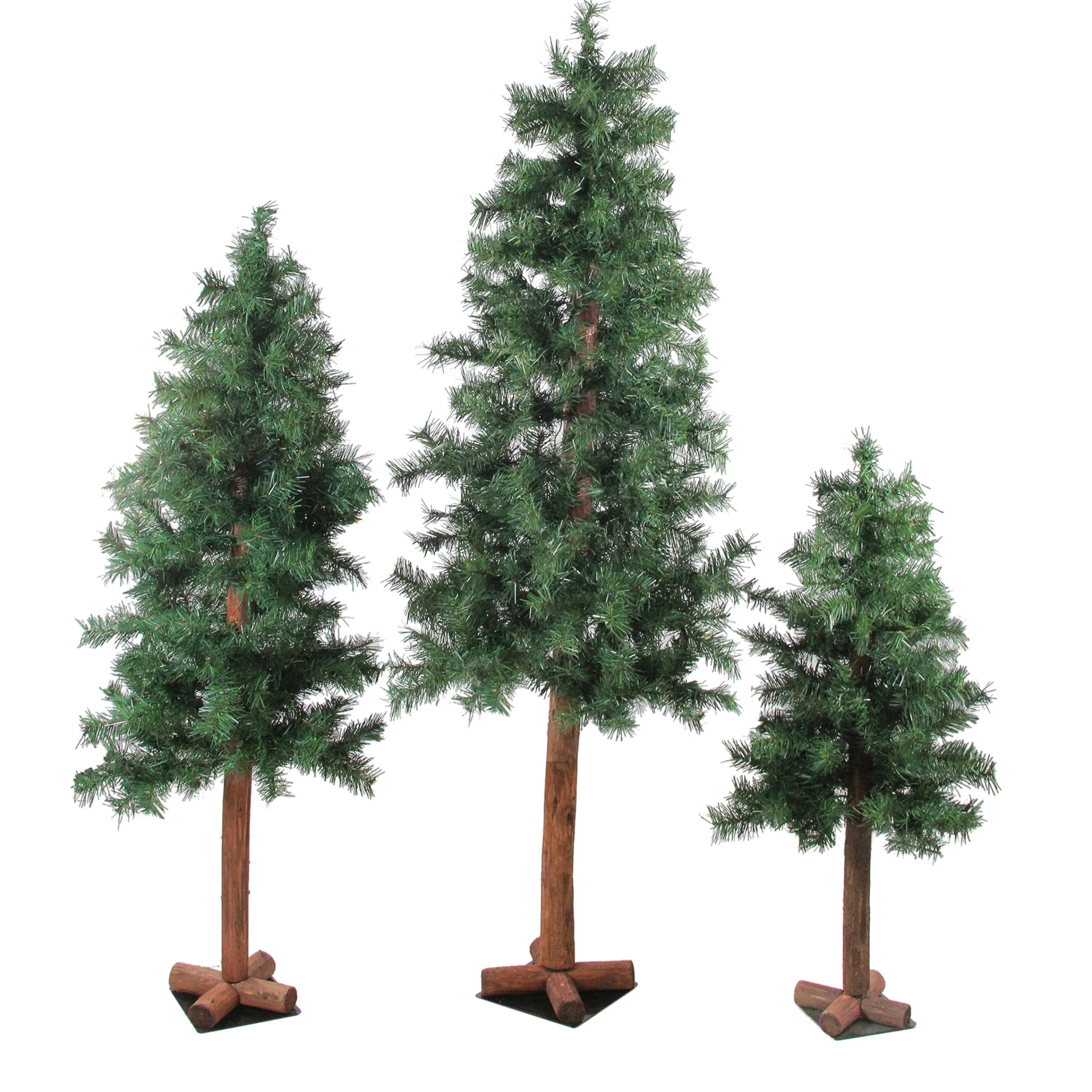 Northlight 3 And 3.5 Feet Tall>Set Of 3 Slim Woodland Alpine Artificial Christmas Trees 5' - Unlit