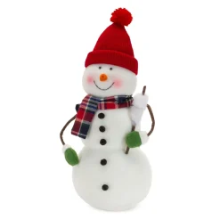 Plush Figures*Melrose Set Of 4 Snowman With Plaid Scarf Christmas Plush Figures 11